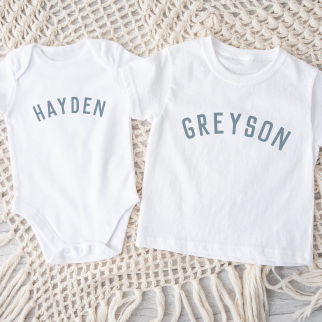 Kids Personalised Name Tee | Dusty Blue (Creator Uploaded)