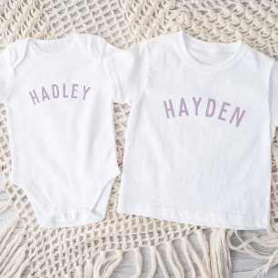 Kids Personalised Name Tee Lilac