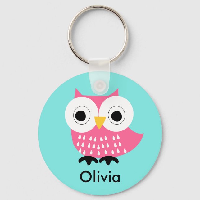Kids Personalised Owl Key Chain (Front)