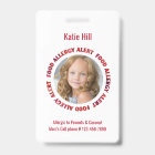 Kids Personalised Photo Food Allergy Medical Alert