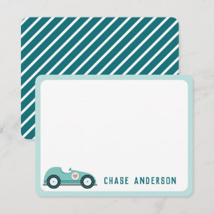 Kids Personalised Race Car Note Card for Boys