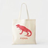 Kids Personalised Red Watercolor Dinosaur T-Rex