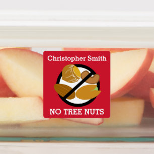Kids Personalised Tree Nut Allergy Symbol No Nuts