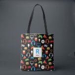 Kids Personalised Video Game Pattern Gamer Tote Bag<br><div class="desc">Kids Personalised Video Game Pattern Gamer All Over Print Tote Bag. Headphones,  video game controllers,  pizza,  burgers,  fries,  doughnuts,  and icecream pattern. Design on both sides,  personalisation on front. www.SamAnnDesigns.com</div>