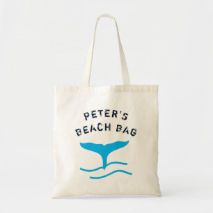 Kids' Personalised Whale's Tail Beach Tote Bag