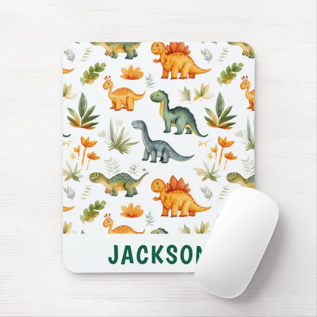 Kids Personalized Cute Dinosaur  Mouse Pad (With Mouse)