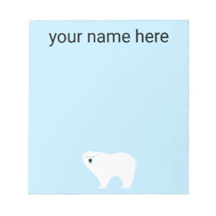 Kids Personalized Polar Bear Notepad