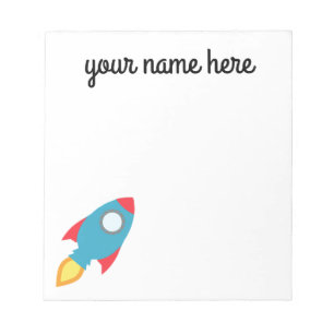 Kids Personalized Rocket Ship Notepad