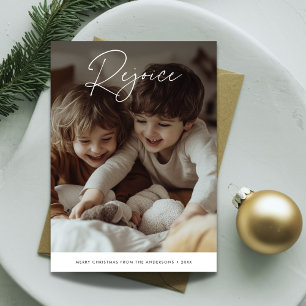 Kids Photo Rejoice Religious Christmas Biblical Holiday Card