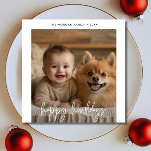 Kids Photo With Dog Pet Happy Howlidays Christmas Holiday Card
