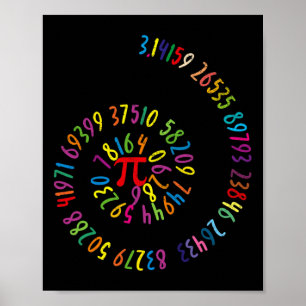 Kids Pi Day Math Spiral 3.14 Ratio Geek Nerd Math  Poster
