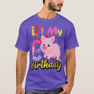 Kids Pig 6th Birthday 6 Years Old Pig Birthday Pre T-Shirt
