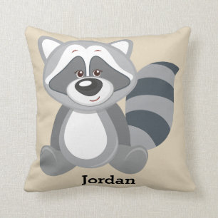 Kid's Pillow Cute Woodland Racoon