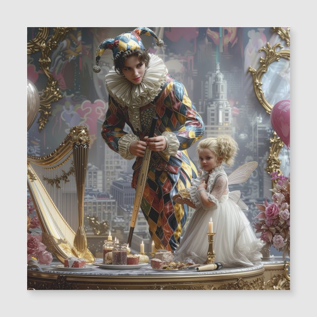 Kids pillow with 3D photography of a mother and da (Front)