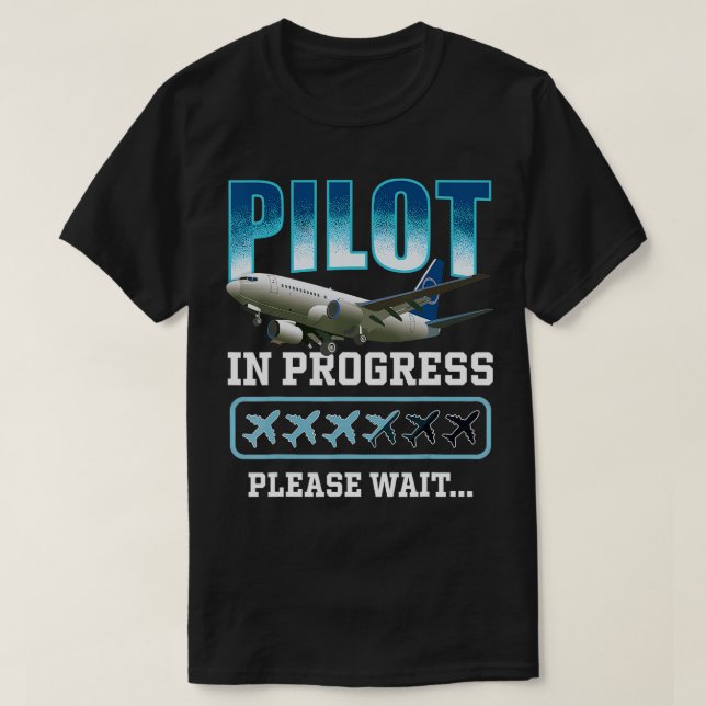 Kids Pilot In Progress, Future pilot Aeroplane Lov T-Shirt (Design Front)
