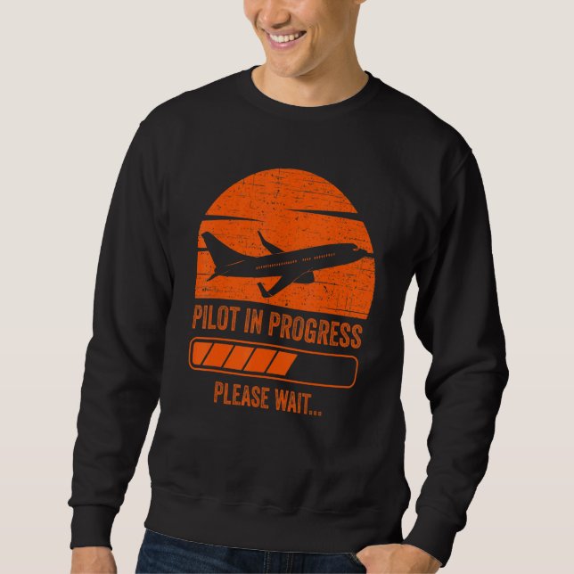 Kids Pilot In Progress Future Pilot Toy Aeroplane Sweatshirt (Front)