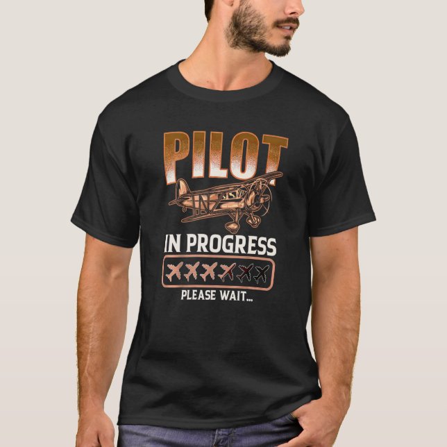 Kids Pilot In Progress Future Pilot Toy Aeroplane T-Shirt (Front)