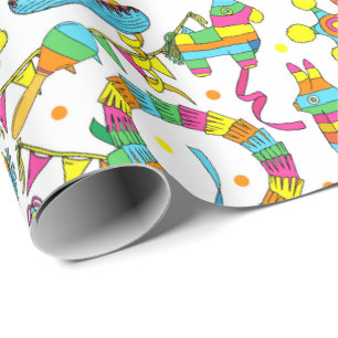 Kids Pinata Fiesta Birthday Party Wrapping Paper