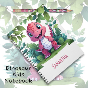 Kids' Pink Dinosaur Adventure Notebook