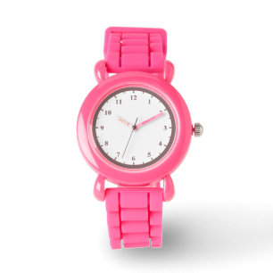 Kid's Pink Glitter Strap Watch And Pink Numbers