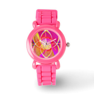Kid's Pink Glitter Strap Watch Butterfly