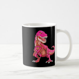 Kids Pink Ribbon T-rex Breast Cancer Awareness Boy Coffee Mug