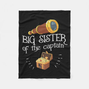 Kids Pirate Birthday Quote For A Big Sister Of A Fleece Blanket