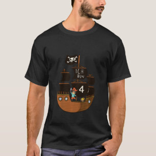 Kids     Pirate Kid On Pirate Ship   Children Four T-Shirt