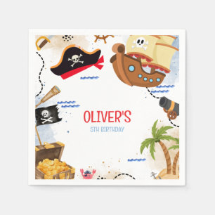 Kids Pirate Party Ahoy Matey Pirate Birthday Napkin