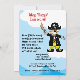 Kids Pirate Party Invitation