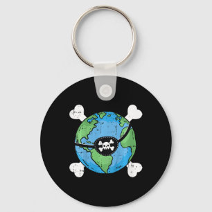 Kids Pirate Planet Earth Day Environmental Toddler Key Ring