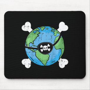 Kids Pirate Planet Earth Day Environmental Toddler Mouse Pad