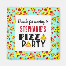 Kids Pizza Birthday Thank You Party Favour