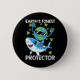 Kids Planet Protector Earth Day Environmental Anim 6 Cm Round Badge