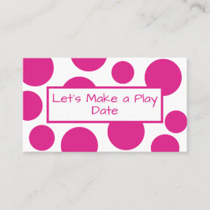 Kid's Play Date Pink Polka Dot Business Card