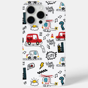 Kids Playful Transport Pattern iPhone 15 Pro Max Case