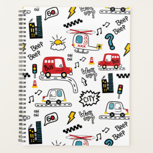 Kids Playful Transport Pattern Planner