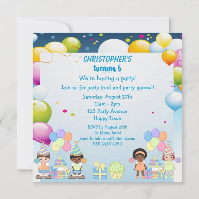 Kids Playing in Playground Party Invites (Front)