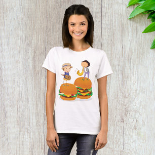 Kids Playing Music on Giant Cheeseburgers T-Shirt