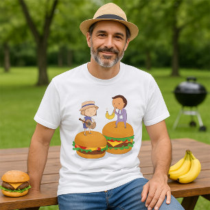 Kids Playing Music on Giant Cheeseburgers  T-Shirt