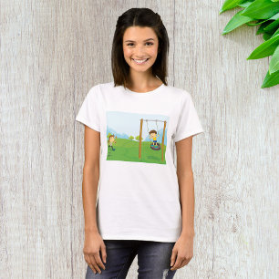 Kids Playing on Tire Swing T-Shirt