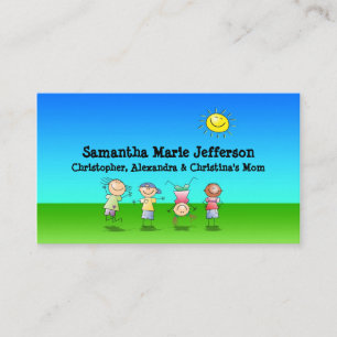 Kids Playing Outdoors Calling Card, Personal Use Card