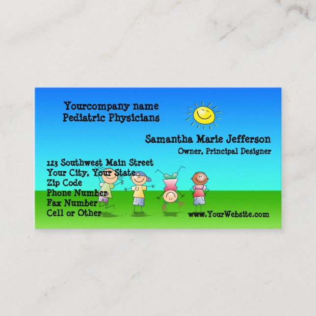 Kids Playing Outdoors on a Sunny Day Appointment Card (Front)