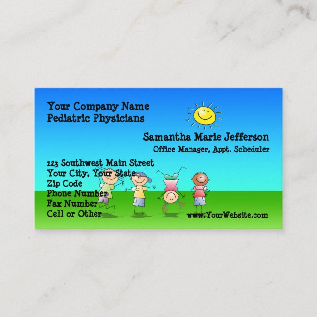 Kids Playing Outdoors on a Sunny Day Appointment Card (Front)