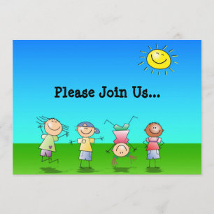 Kids Playing Outdoors on a Sunny Day Invitation