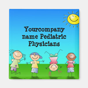 Kids Playing Outdoors on a Sunny Day Magnet