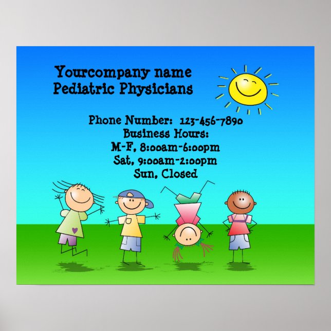 Kids Playing Outdoors on a Sunny Day Sign (Front)