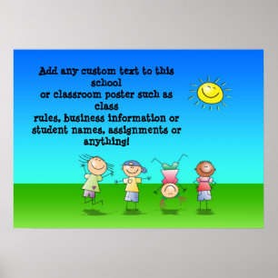 Kids Playing Personalised Classroom Poster