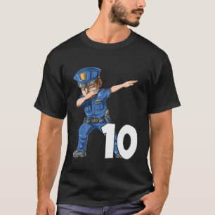 Kids Police Birthday Outfit 10 Police Themed 10Th T-Shirt
