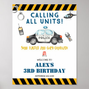 Kid's Police Birthday Party Theme Welcome Sign